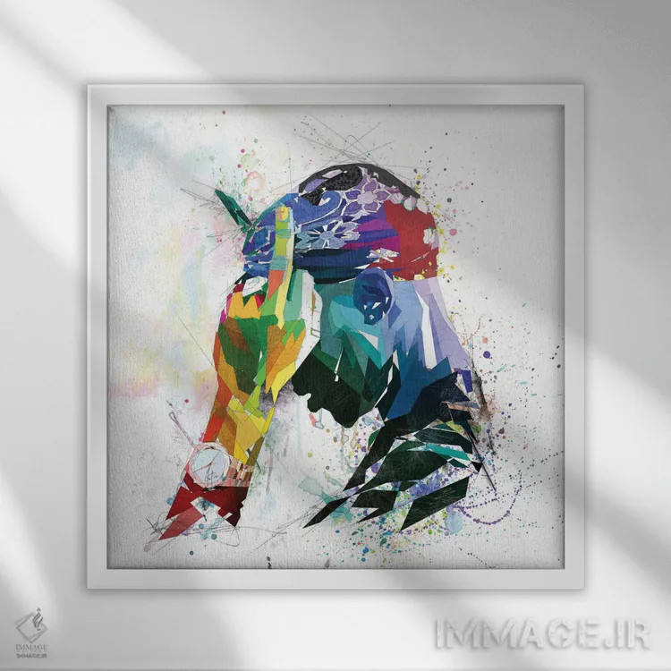 تابلو دکوراتیو انگشت وسط اثر کاتیا اسکای - نمای قابدار سفید