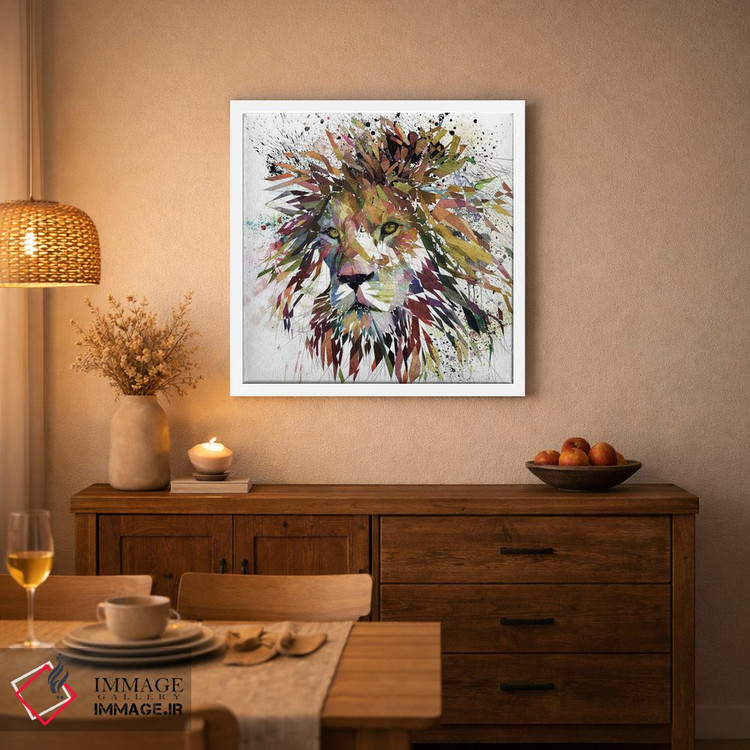 تابلو دکوراتیو شیر طبیعت اثر کاتیا اسکای - D1W