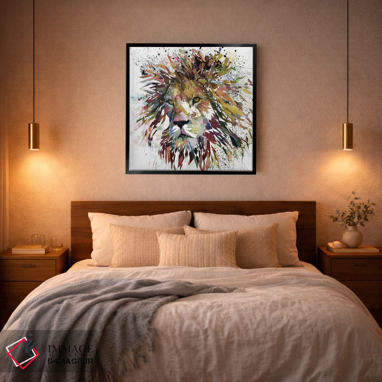 تابلو دکوراتیو شیر طبیعت اثر کاتیا اسکای - D2B