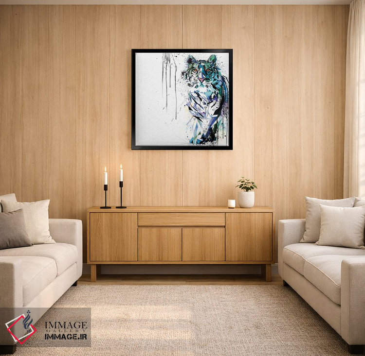 تابلو دکوراتیو ببر آبی اثر کاتیا اسکای - D4B