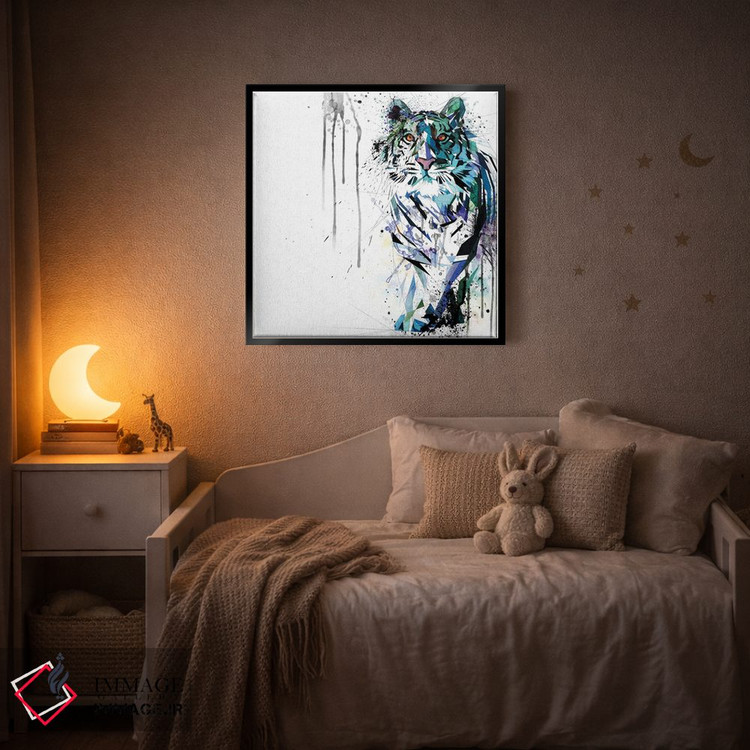 تابلو دکوراتیو ببر آبی اثر کاتیا اسکای - D5B