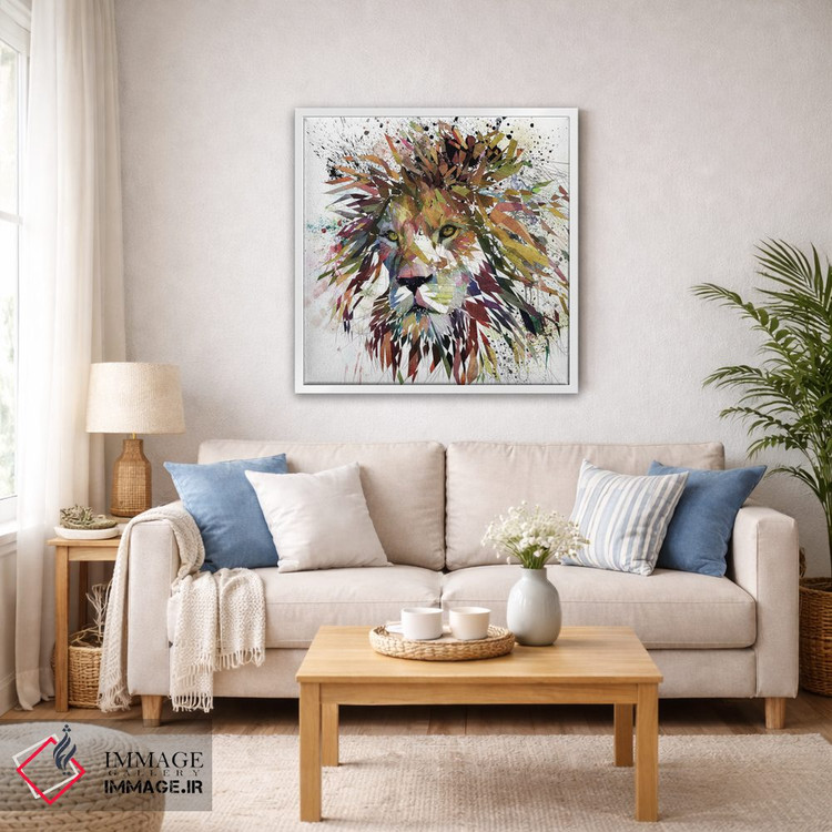 تابلو دکوراتیو شیر طبیعت اثر کاتیا اسکای - D3W