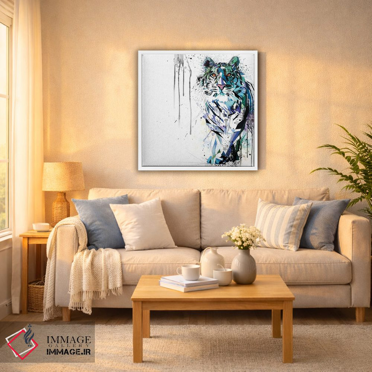 تابلو دکوراتیو ببر آبی اثر کاتیا اسکای - D6W