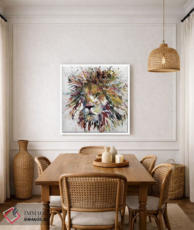 تابلو دکوراتیو شیر طبیعت اثر کاتیا اسکای - D4W
