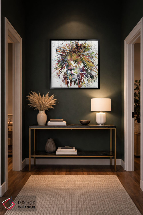 تابلو دکوراتیو شیر طبیعت اثر کاتیا اسکای - D5B