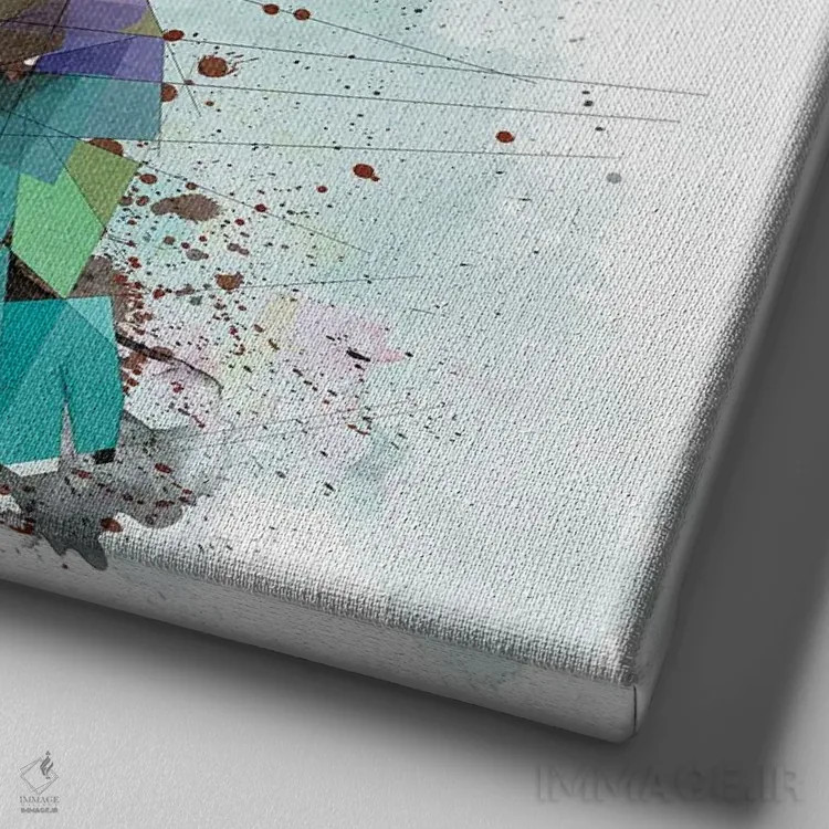 تابلو دکوراتیو توله بولداگ فرانسوی اثر کاتیا اسکای - نمای نزدیک بافت بوم