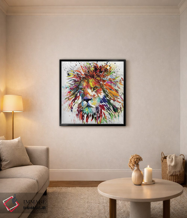 تابلو دکوراتیو شیر رنگی اثر کاتیا اسکای - D4B
