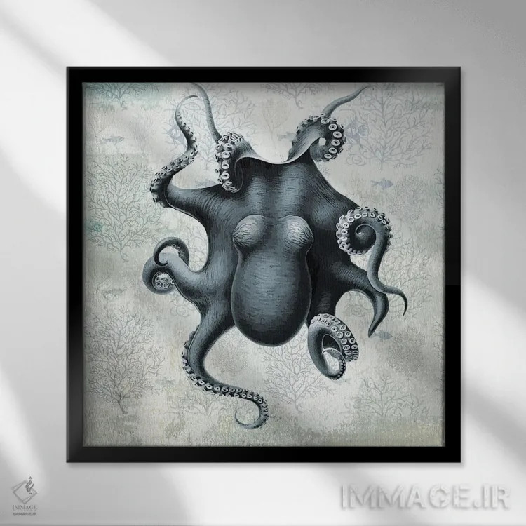 تابلو مینیمال اقیانوسیا II اثر کارن اسمیت - نمای قابدار مشکی