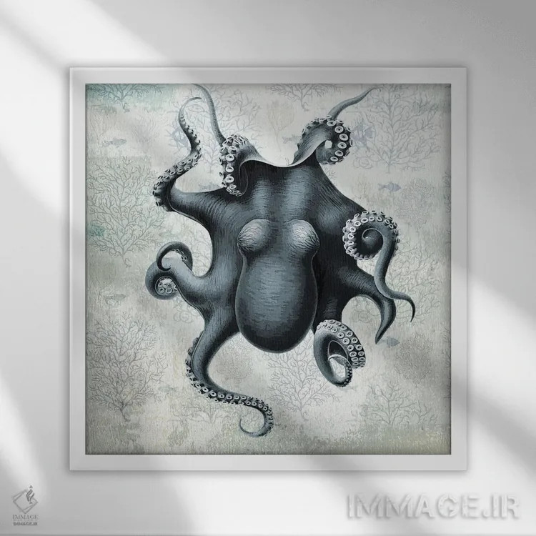 تابلو مینیمال اقیانوسیا II اثر کارن اسمیت - نمای قابدار سفید