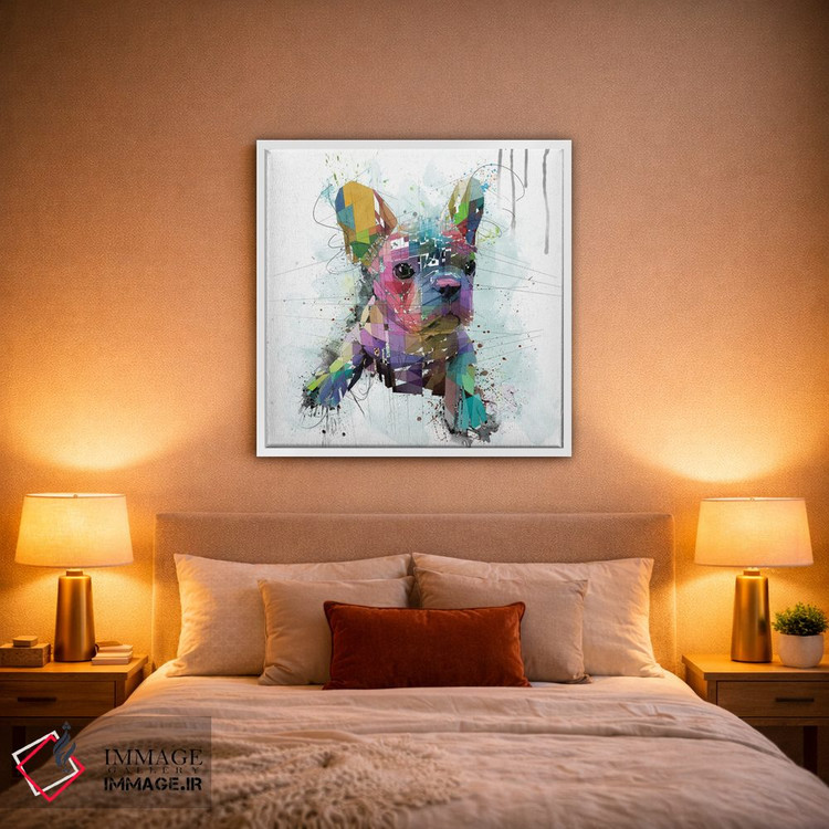 تابلو دکوراتیو توله بولداگ فرانسوی اثر کاتیا اسکای - D1W