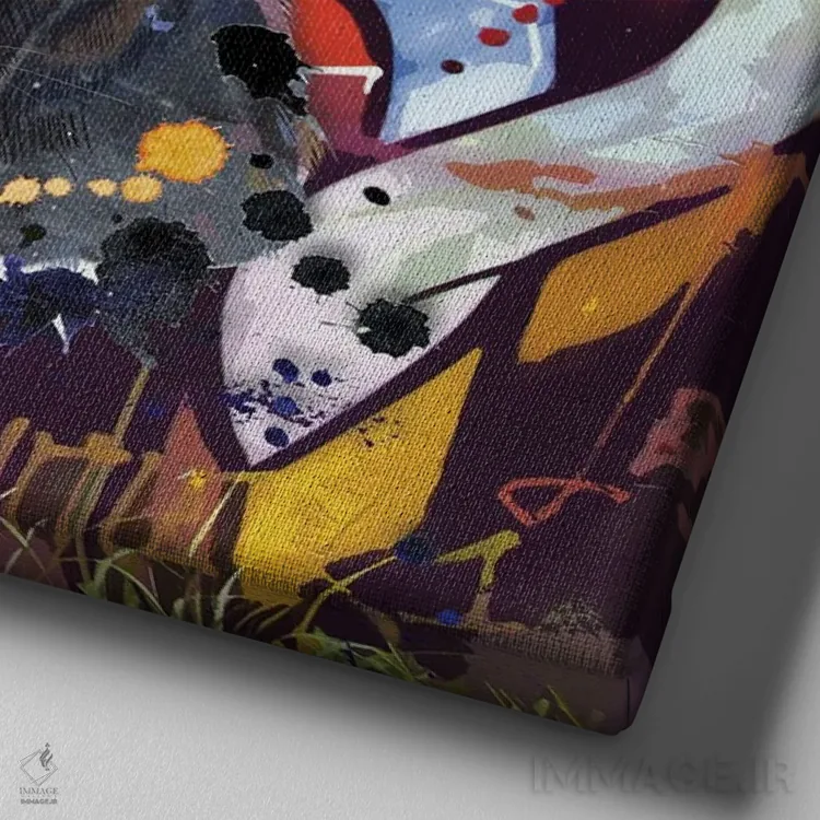 تابلو دکوراتیو قلدر اثر کارن اسمیت - نمای نزدیک بافت بوم