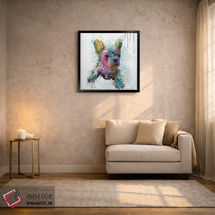 تابلو دکوراتیو توله بولداگ فرانسوی اثر کاتیا اسکای - D4B