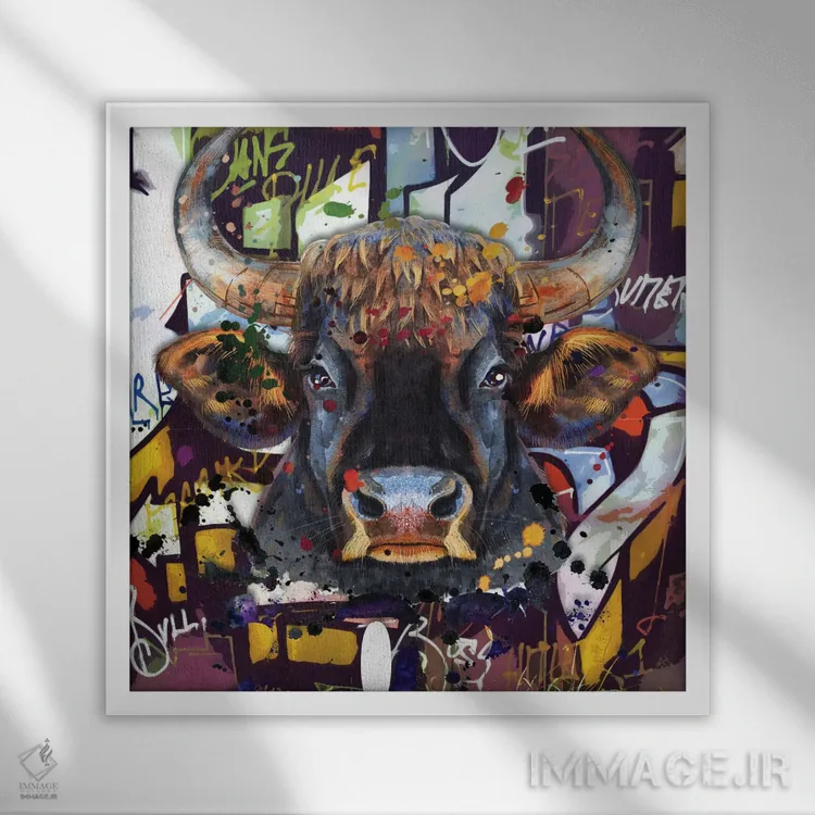 تابلو دکوراتیو قلدر اثر کارن اسمیت - نمای قابدار سفید