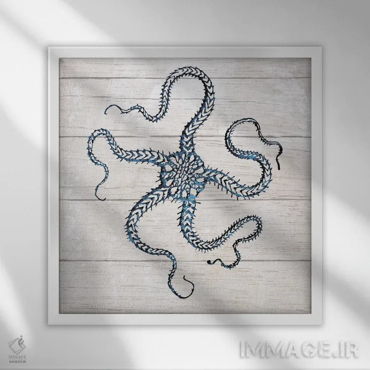 تابلو مینیمال هیولای دریا III اثر کارن اسمیت - نمای قابدار سفید