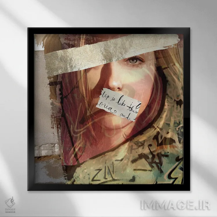 تابلو دکوراتیو نقص دار اثر کارن اسمیت - نمای قابدار مشکی