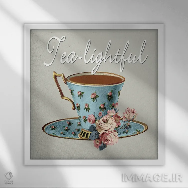 تابلو دکوراتیو دل انگیز مثل چای اثر کارن اسمیت - نمای قابدار سفید