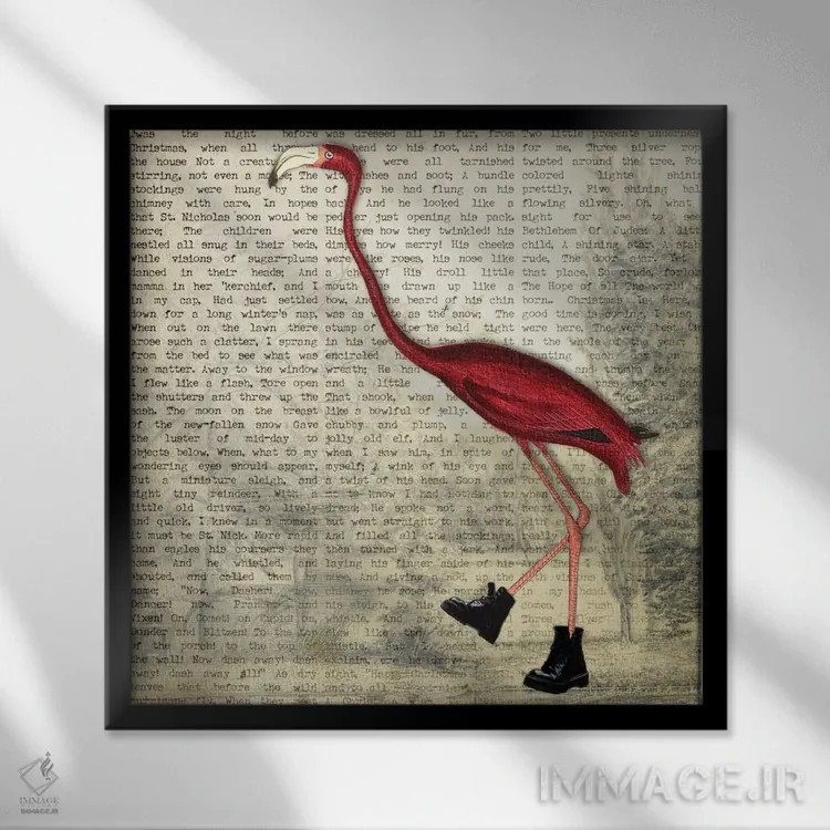 تابلو دکوراتیو کفش پرنده II اثر کارن اسمیت - نمای قابدار مشکی