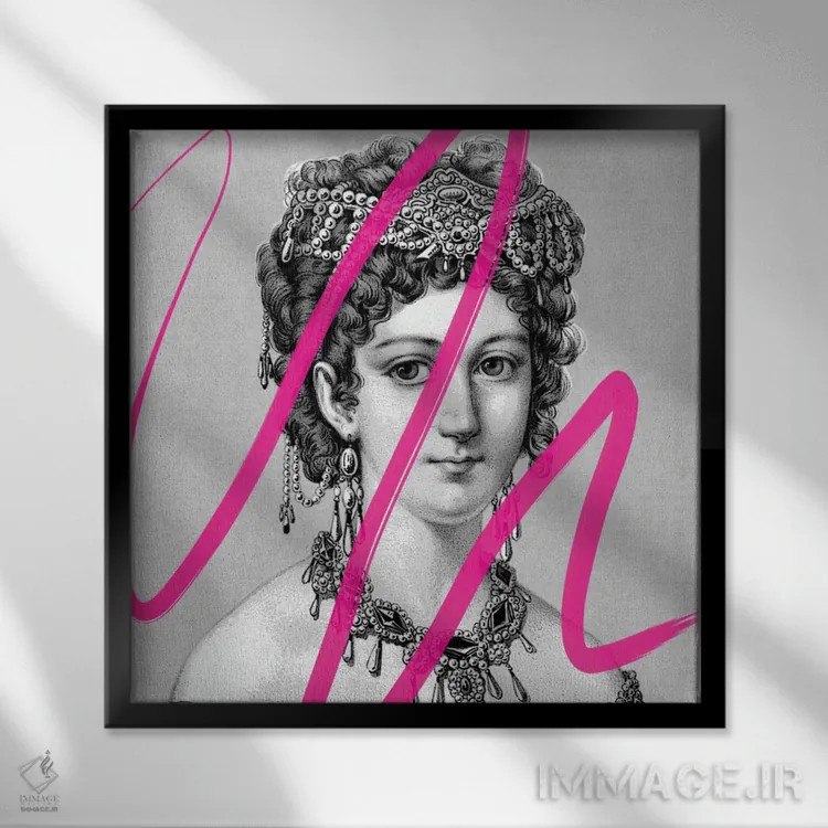 تابلو مدرن بانوی آلوده II اثر کارن اسمیت - نمای قابدار مشکی