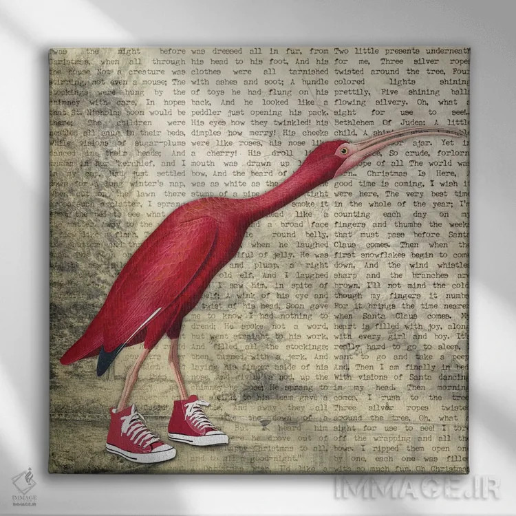 تابلو دکوراتیو کفش پرنده I اثر کارن اسمیت - نمای روبهرو روی دیوار