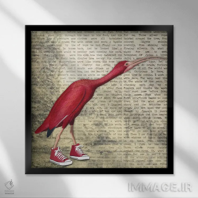 تابلو دکوراتیو کفش پرنده I اثر کارن اسمیت - نمای قابدار مشکی