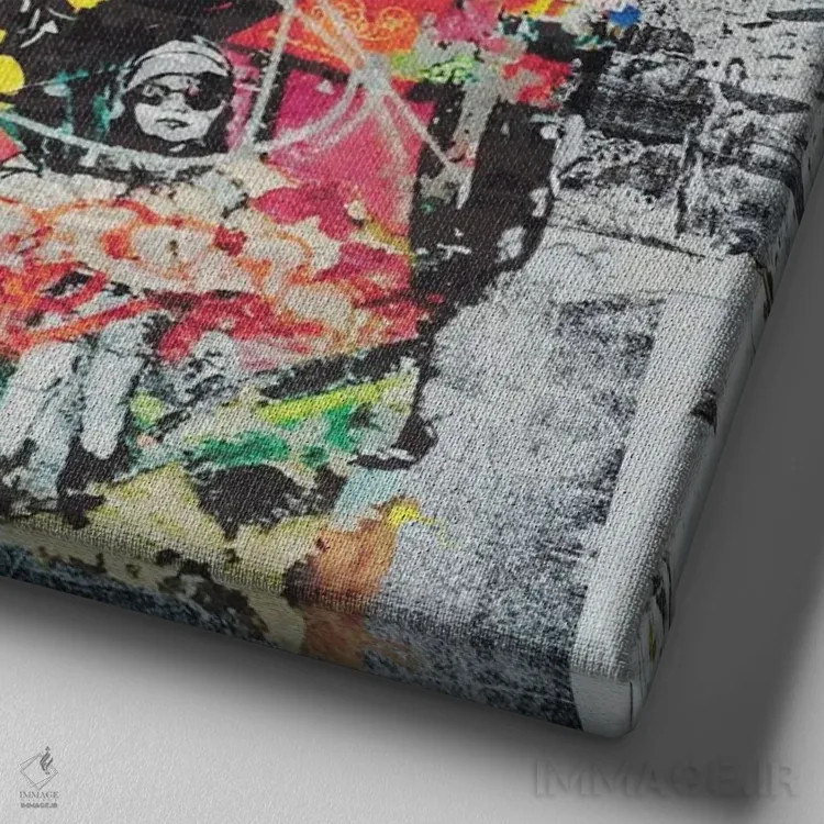 تابلو دکوراتیو متفکر اثر کارن اسمیت - نمای نزدیک بافت بوم