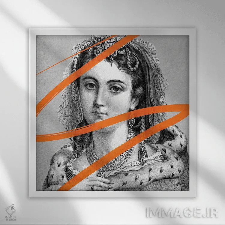 تابلو مدرن بانوی نقاشی شده I اثر کارن اسمیت - نمای قابدار سفید