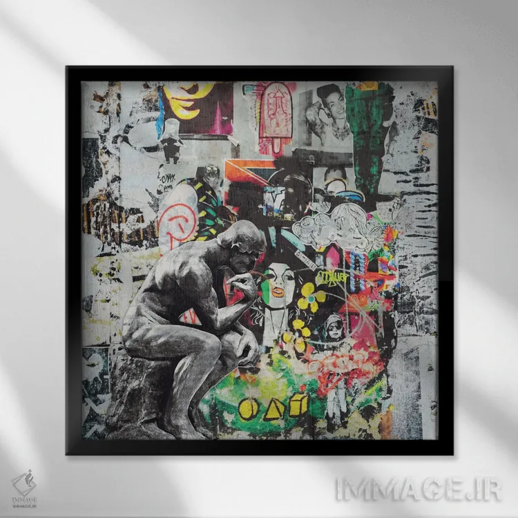 تابلو دکوراتیو متفکر اثر کارن اسمیت - نمای قابدار مشکی