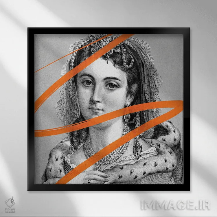 تابلو مدرن بانوی نقاشی شده I اثر کارن اسمیت - نمای قابدار مشکی