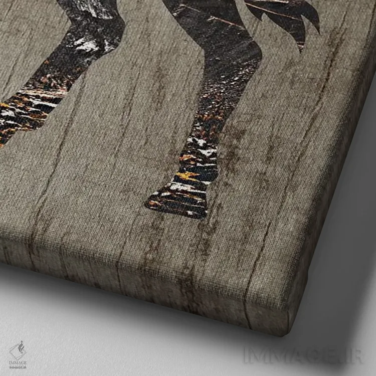 تابلو دکوراتیو اسب وحشی II اثر کارن اسمیت - نمای نزدیک بافت بوم