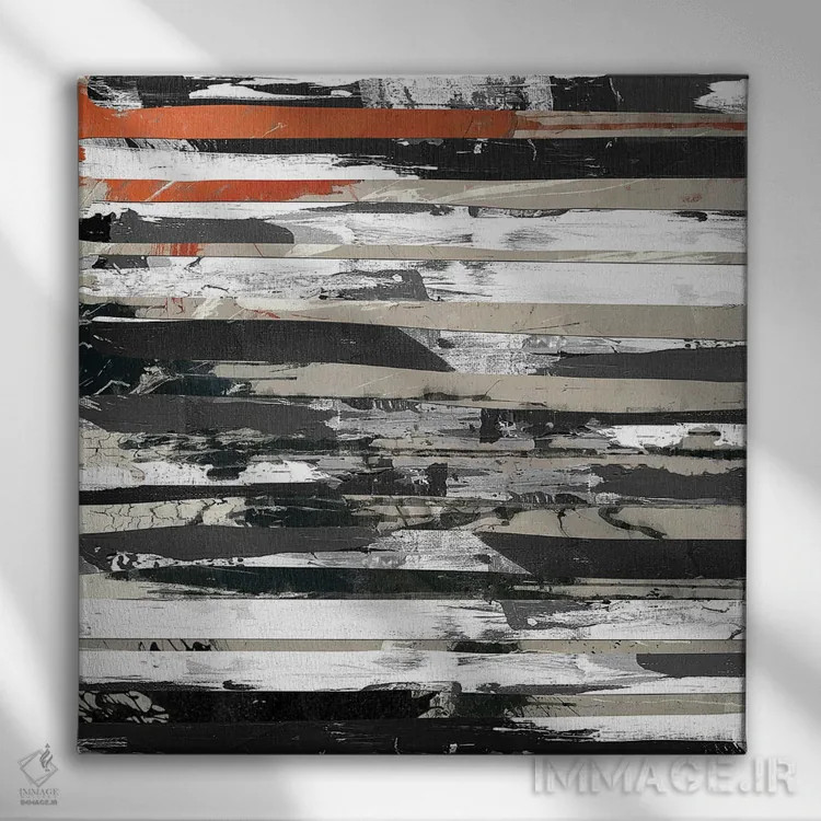تابلو انتزاعی در تاخورده II اثر کارن اسمیت - نمای روبهرو روی دیوار