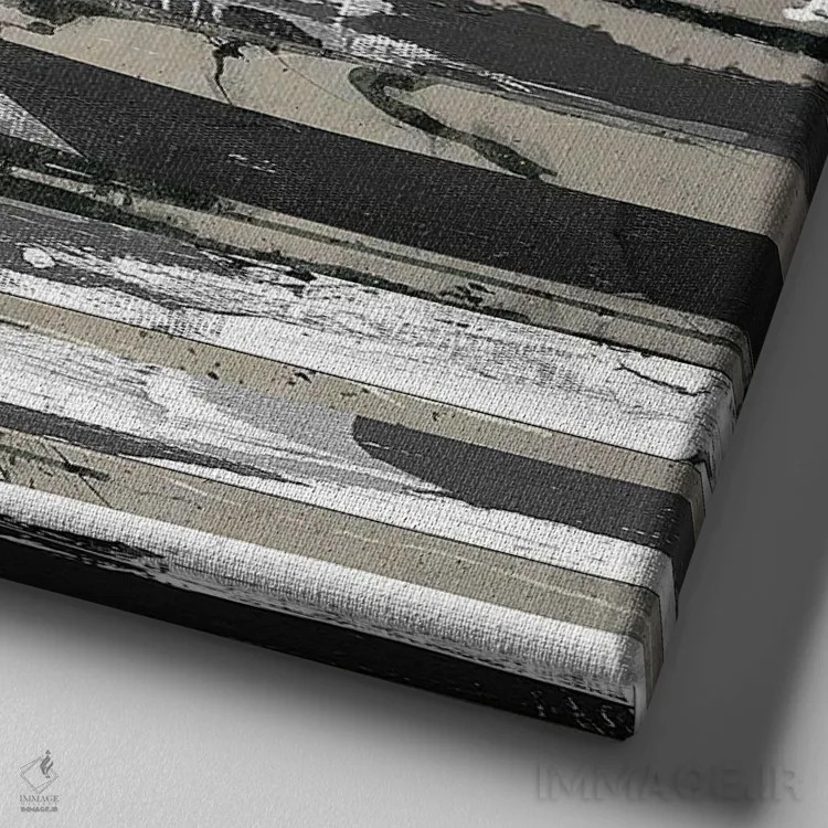 تابلو انتزاعی در تاخورده II اثر کارن اسمیت - نمای نزدیک بافت بوم