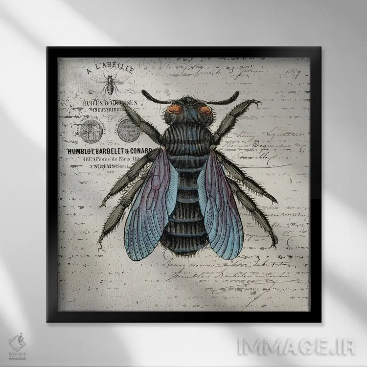تابلو دکوراتیو زنبور تاریخ II اثر کارن اسمیت - نمای قابدار مشکی