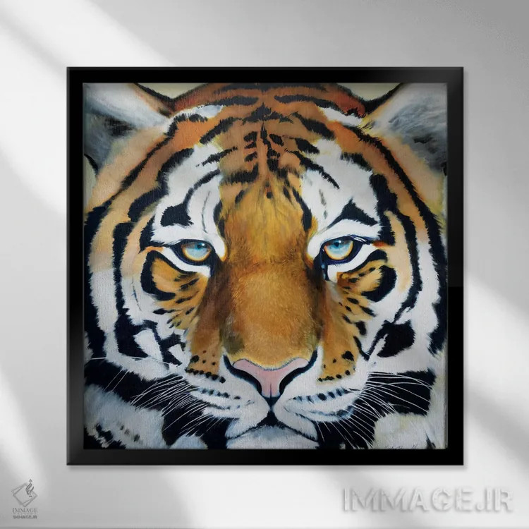 تابلو دکوراتیو ببر اثر کاترین الکسه - نمای قابدار مشکی