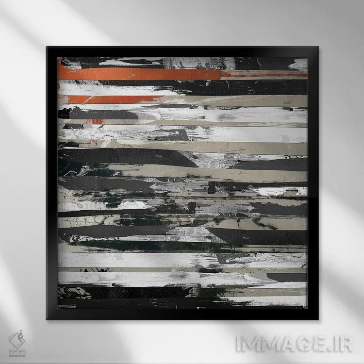تابلو انتزاعی در تاخورده II اثر کارن اسمیت - نمای قابدار مشکی