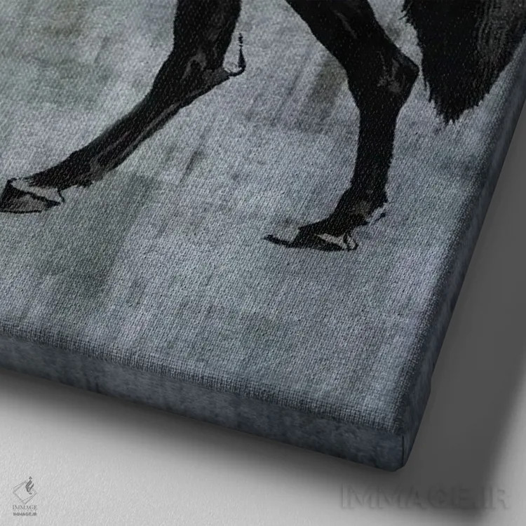 تابلو مدرن اسب کوچولو IV اثر کارن اسمیت - نمای نزدیک بافت بوم