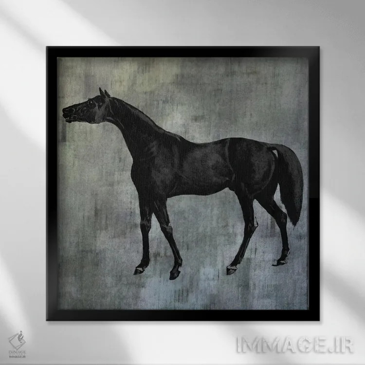 تابلو مدرن اسب کوچولو IV اثر کارن اسمیت - نمای قابدار مشکی