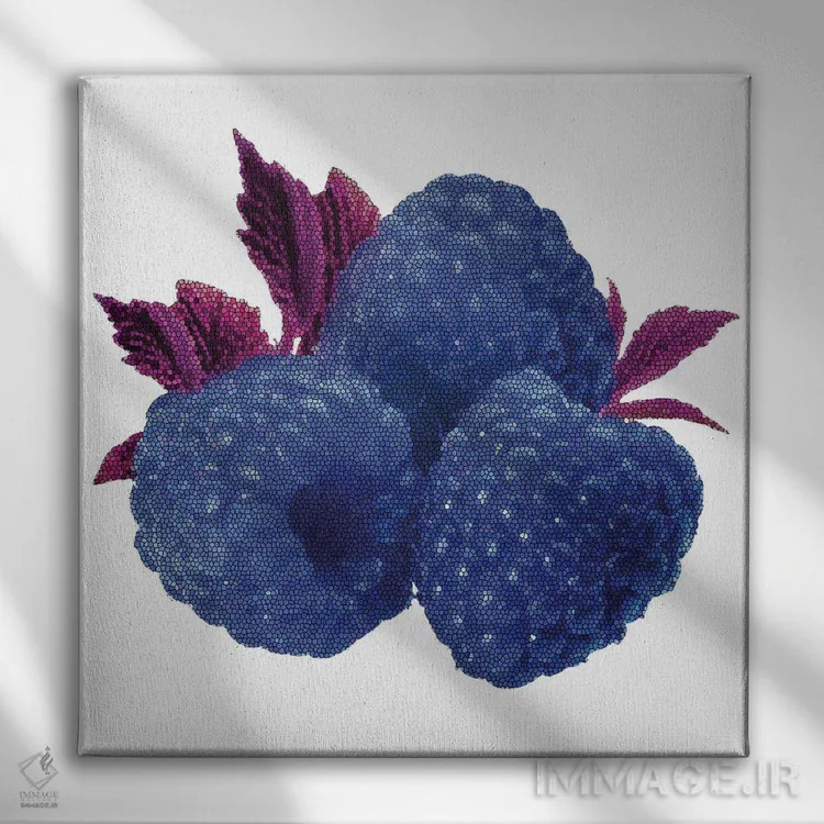 تابلو دکوراتیو تمشک اثر کاترینا بورتسووا - نمای روبهرو روی دیوار