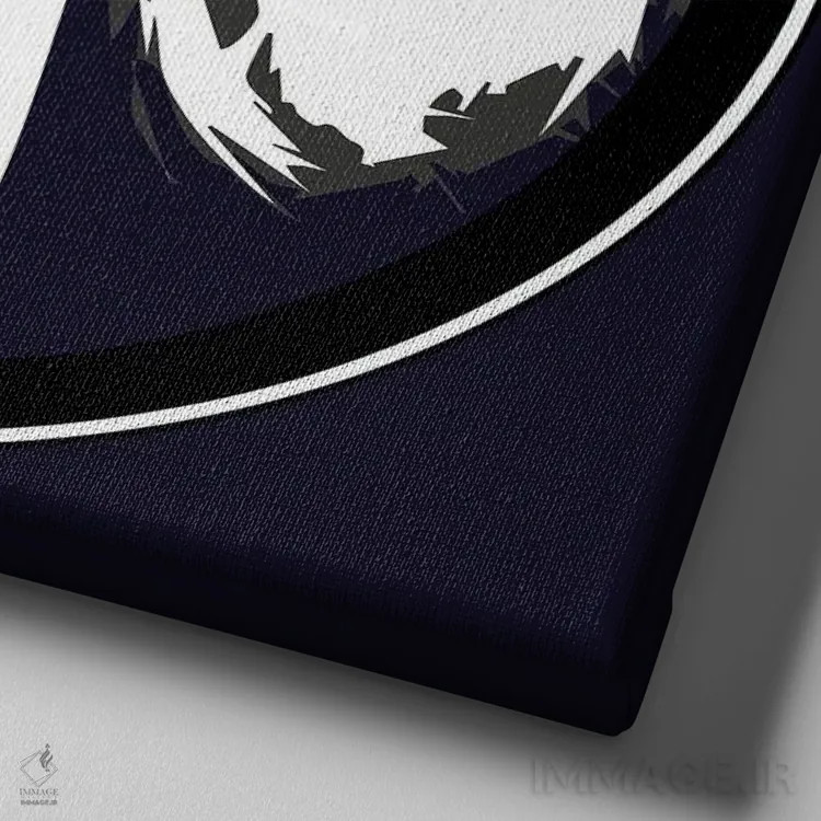 تابلو دکوراتیو بلوند اتمی در مقابل اسلحه اثر کاترینا بورتسووا - نمای نزدیک بافت بوم