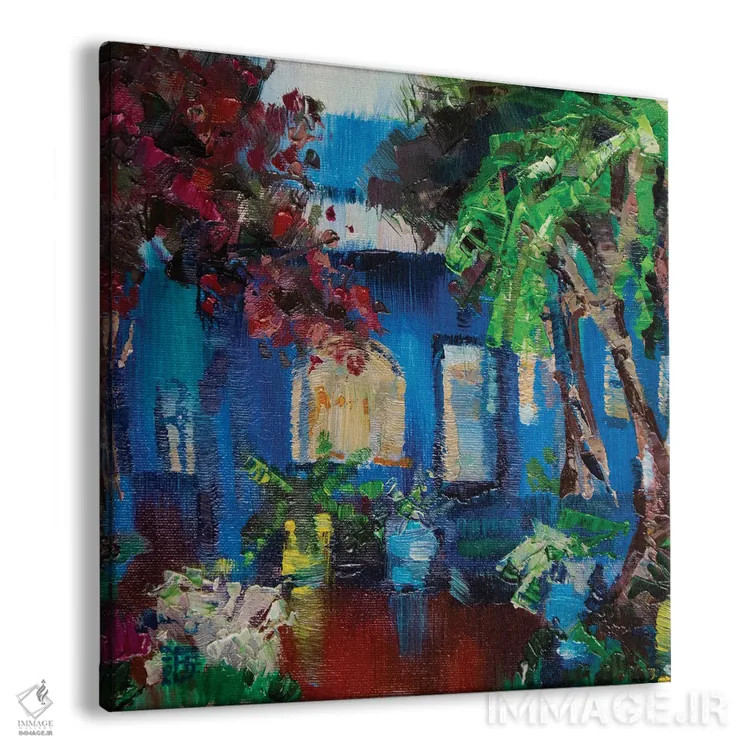 تابلو انتزاعی باغ ماجورل اثر کاترینا بورتسووا - نمای پرسپکتیو محصول