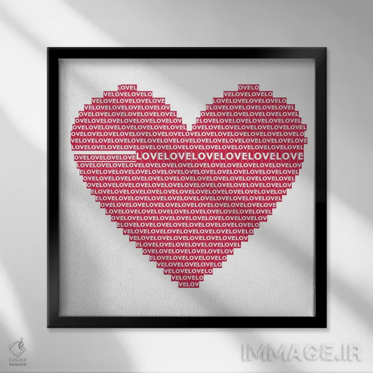 تابلو دکوراتیو ولنتاین اثر کاترینا بورتسووا - نمای قابدار مشکی