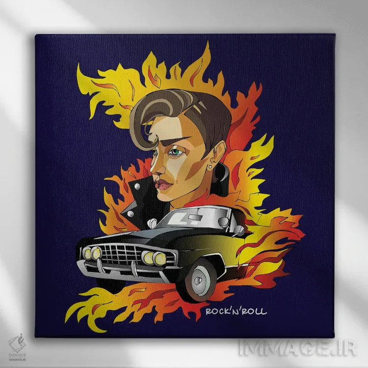 تابلو دکوراتیو راک اند رول اثر کاترینا بورتسووا - نمای روبهرو روی دیوار