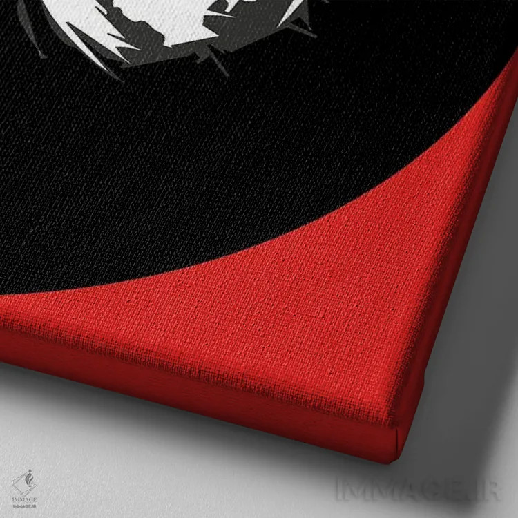 تابلو دکوراتیو بلوند اتمی در مقابل اسلحه اثر کاترینا بورتسووا - نمای نزدیک بافت بوم