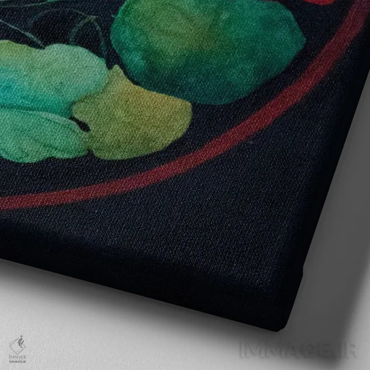 تابلو دکوراتیو گل های باغچه اثر کاترینا بورتسووا - نمای نزدیک بافت بوم