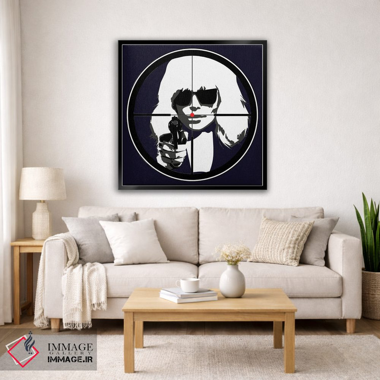 تابلو دکوراتیو بلوند اتمی در مقابل اسلحه اثر کاترینا بورتسووا - D5B