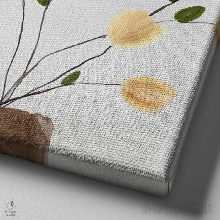 تابلو مدرن شکوفه ۰۲ اثر کارین تونیا گریم - نمای نزدیک بافت بوم