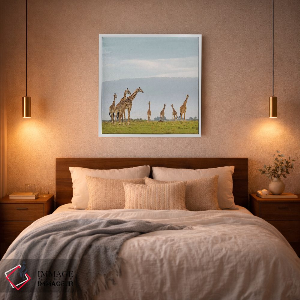 تابلو دکوراتیو گله زرافه های رنگی I اثر کلاوس تیدگه - D3W