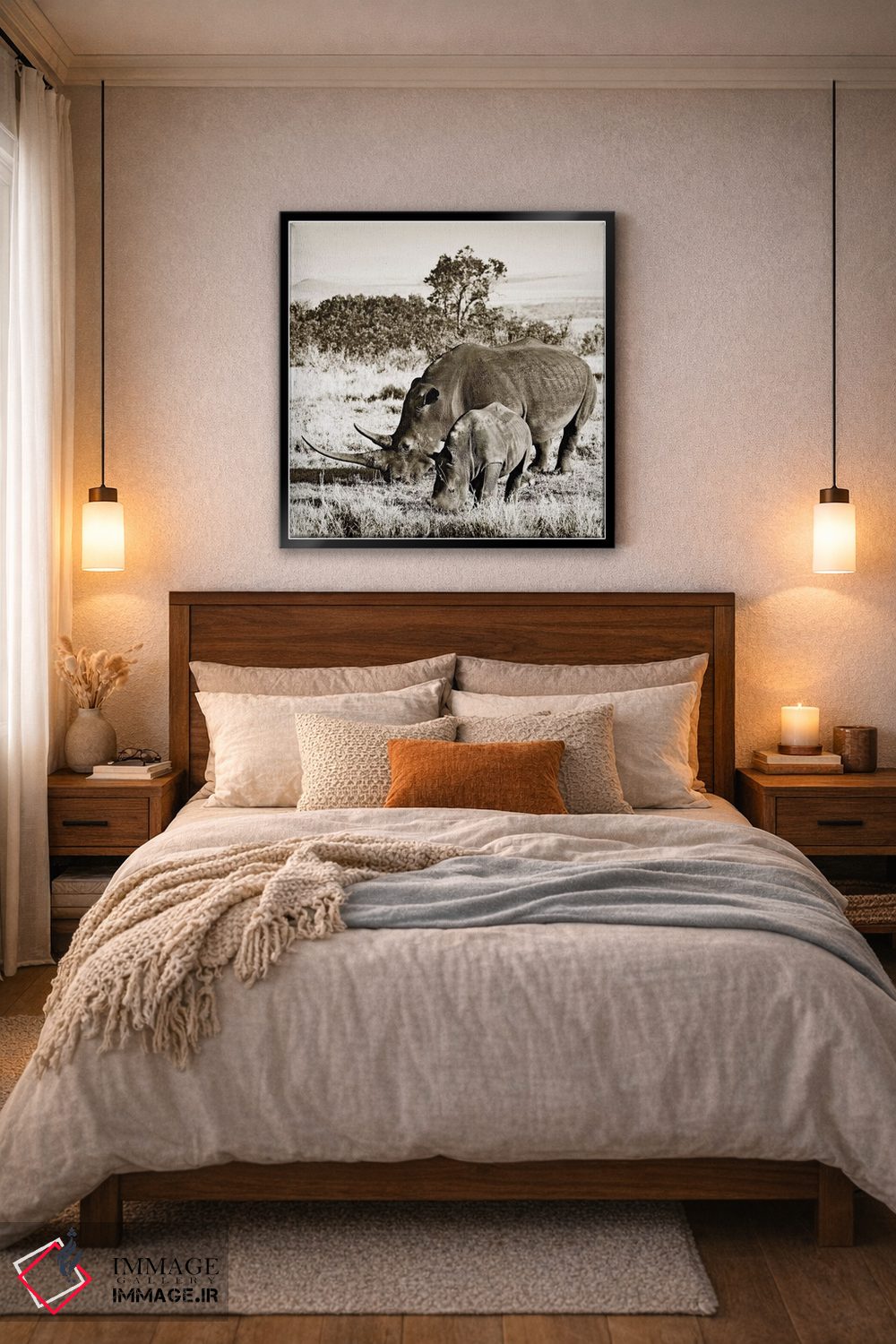 تابلو دکوراتیو کرگدن پیوسته اثر کلاوس تیدگه - D5B