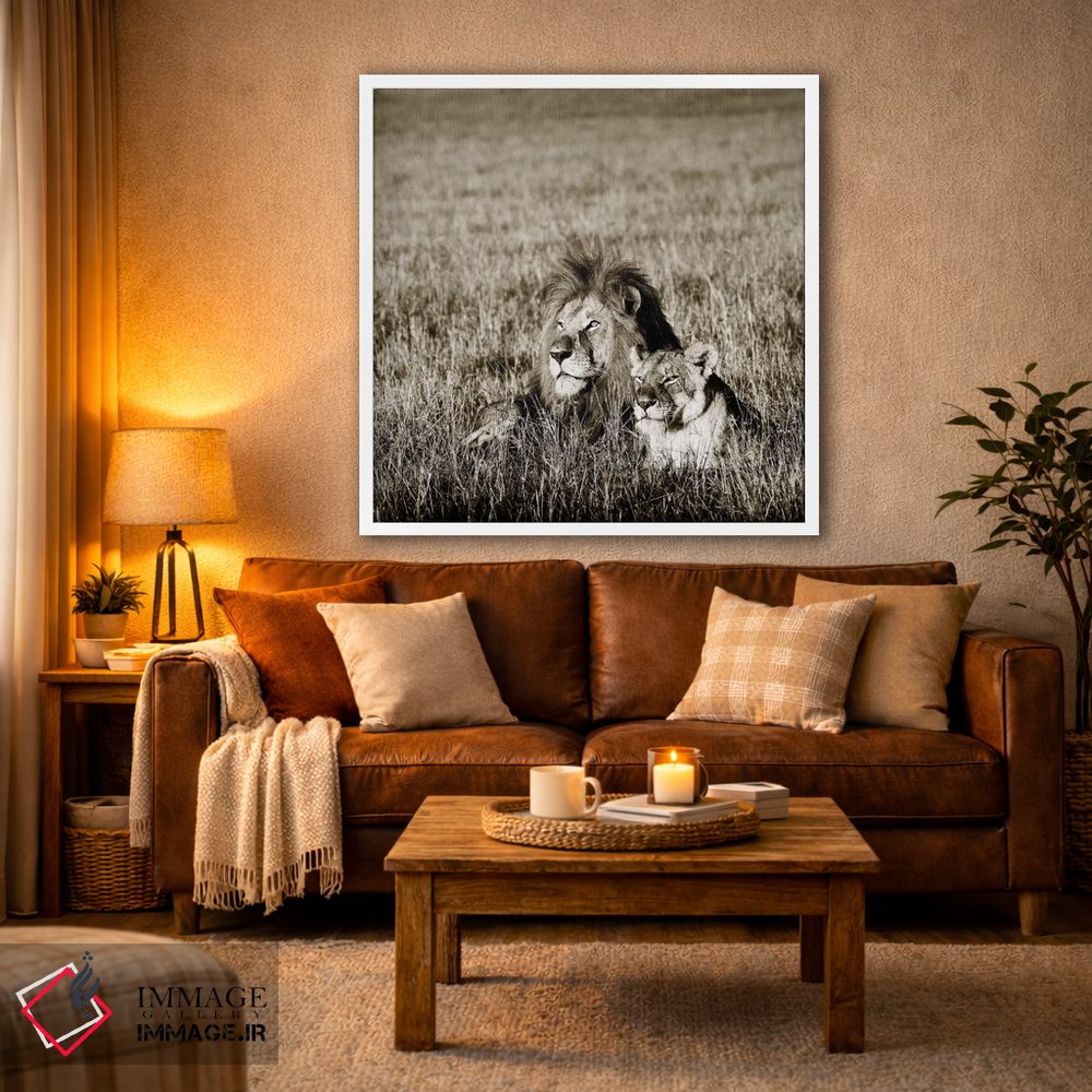 تابلو دکوراتیو شیر راضی اثر کلاوس تیدگه - D1W