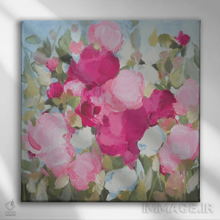 تابلو انتزاعی آفتاب می تابد اثر کتی نیلی - نمای روبهرو روی دیوار