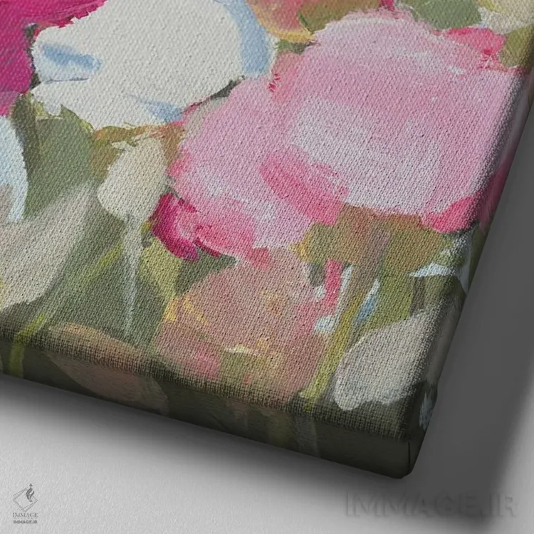 تابلو انتزاعی آفتاب می تابد اثر کتی نیلی - نمای نزدیک بافت بوم